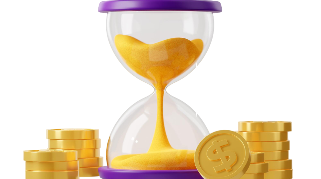 3d-render-hourglass-with-falling-sand-coins